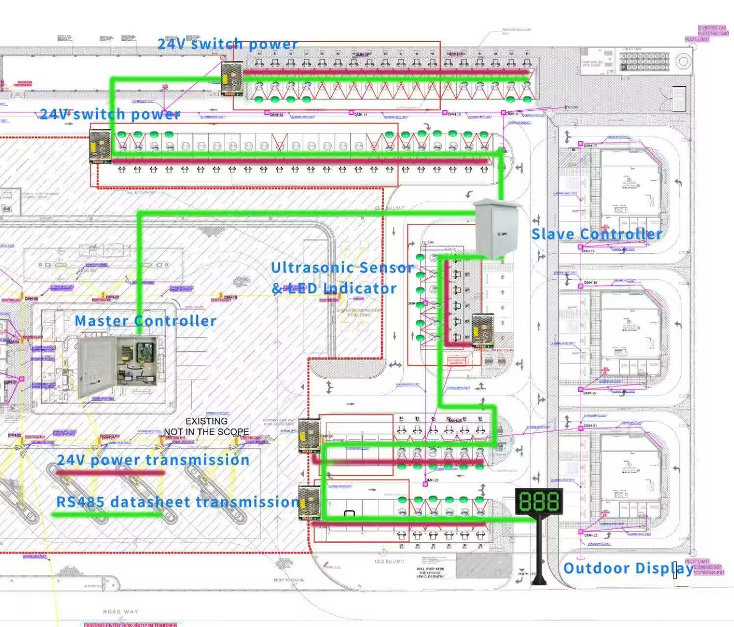 Groud Detector Wireless Parking Guidance